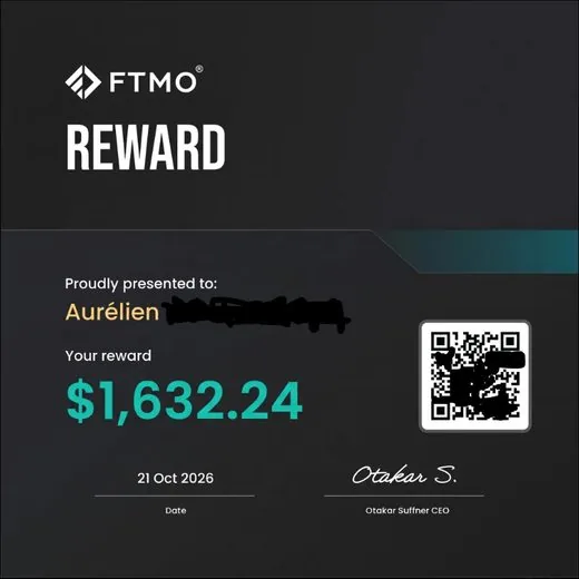 Reward FTMO de 1 632,24 $